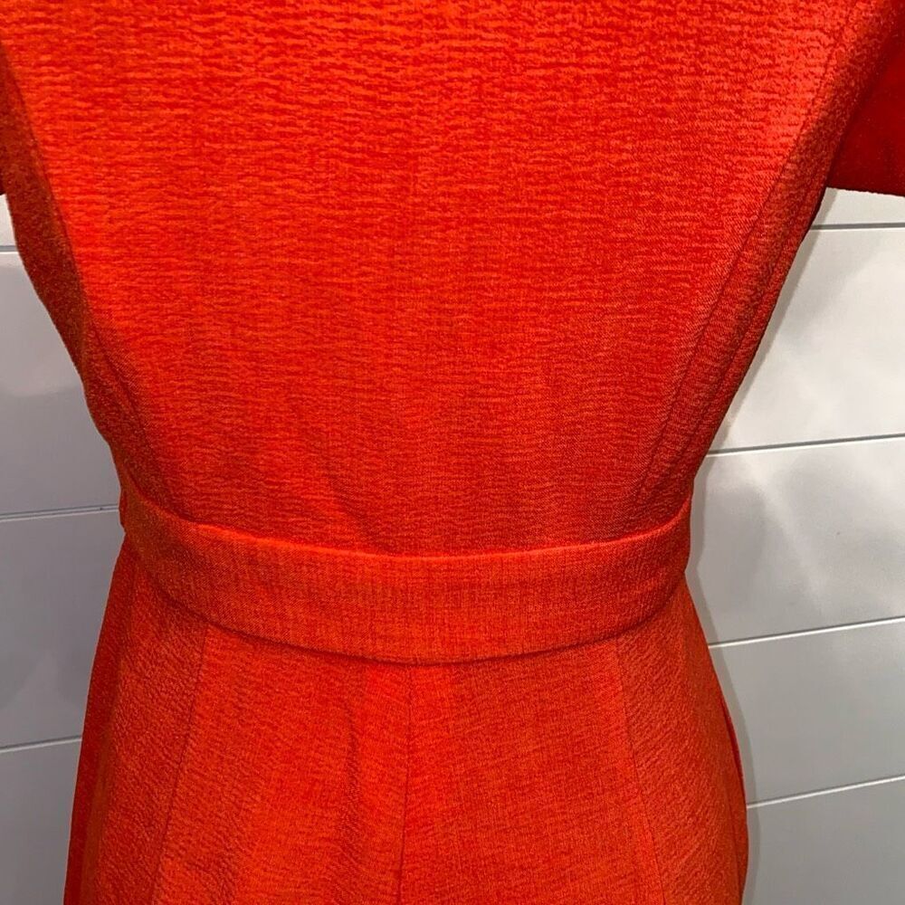 Taylor Women's Zip-Front Belted Wide-Leg Orange Jumpsuit Size 2 - Picture 7 of 11
